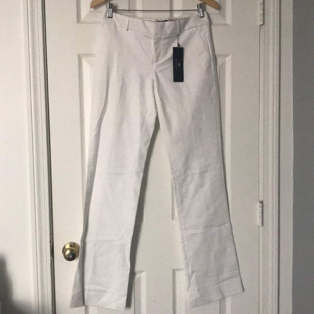 Banana Republic Monogram White Full Length Pants